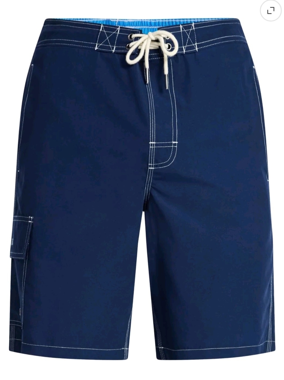 Men's Navy Blue Swim Shorts 2 Side Pockets And 1 Cargo Pocket